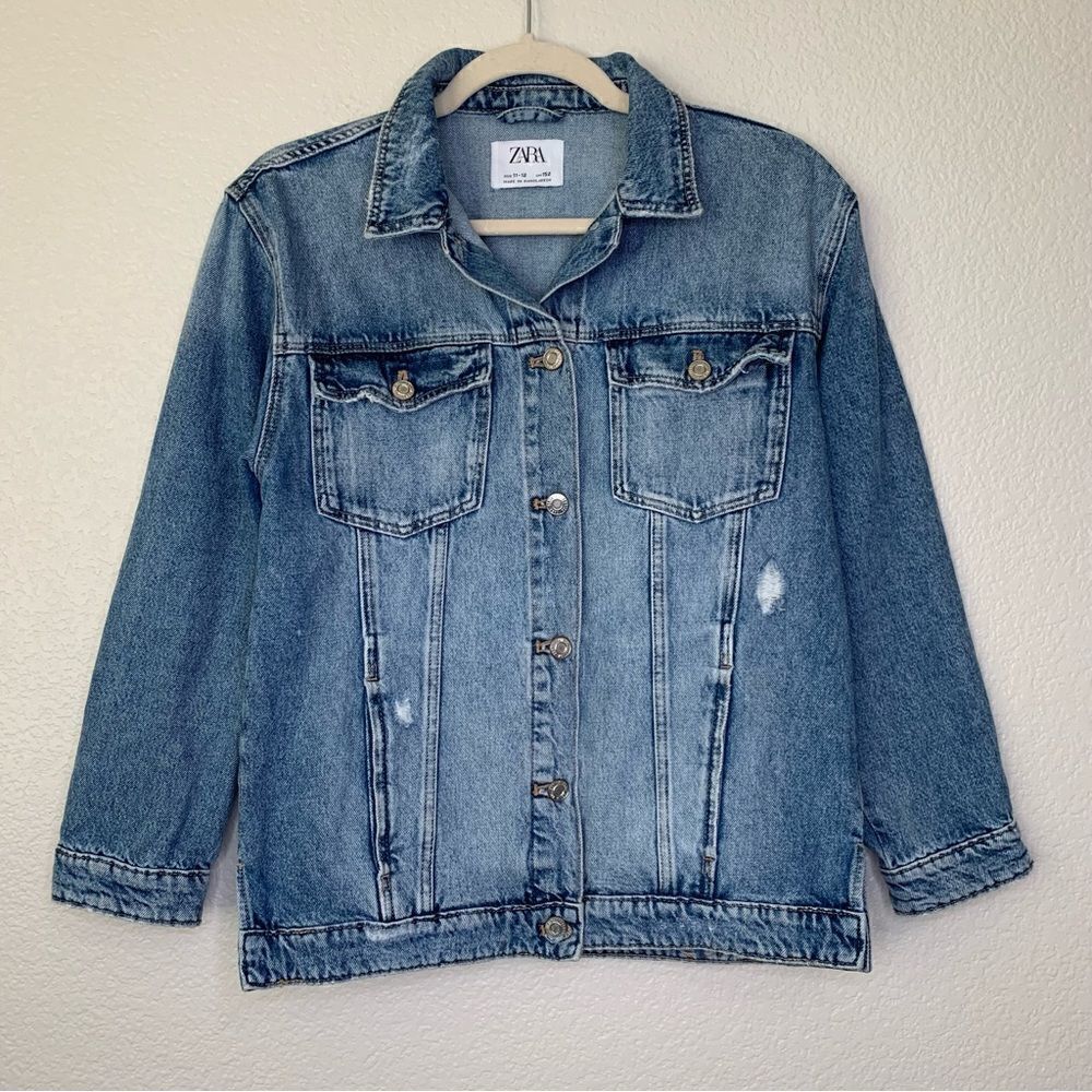 Zara Girls Size 11-12 Blue Denim Jacket